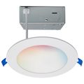 Product Image of 12 Watt LED Direct Wire Low Profile Downlight 6 Inch Round Starfish IOT Tunable White and RGB 120 Volt 90 CRI White Finish (Pack of 2)