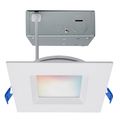 Product Image of 9 Watt LED Direct Wire Low Profile Regress Baffle Downlight 4 Inch Square Starfish IOT Tunable White and RGB 120 Volt 90 CRI White Finish (Pack of 2)
