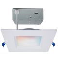 Product Image of 12 Watt LED Direct Wire Low Profile Regress Baffle Downlight 6 Inch Square Starfish IOT Tunable White and RGB 120 Volt 90 CRI White Finish (Pack of 2)