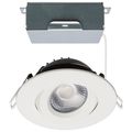 Product Image of 12 Watt LED Direct Wire Downlight Gimbaled 4" CCT Selectable Round Remote Driver White Finish 850 Lumens 120 Volt (Pack of 2)
