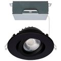 Product Image of 12 Watt LED Direct Wire Downlight Gimbaled 4" CCT Selectable Round Remote Driver Black Finish 850 Lumens 120 Volt