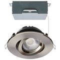 Product Image of 12 Watt LED Direct Wire Downlight Gimbaled 4" CCT Selectable Round Remote Driver Brushed Nickel Finish 850 Lumens 120 Volt