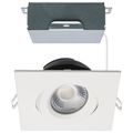 Product Image of 12 Watt LED Direct Wire Downlight Gimbaled 4" CCT Selectable Square Remote Driver White Finish 850 Lumens 120 Volt