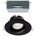 Product Image of 12 Watt LED Direct Wire Downlight Gimbaled 3.5" CCT Selectable Round Remote Driver Black Finish 840 Lumens 120 Volt