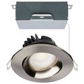 Product Image of 12 Watt LED Direct Wire Downlight Gimbaled 3.5" CCT Selectable Round Remote Driver Brushed Nickel Finish 840 Lumens 120 Volt