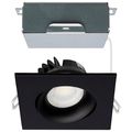 Product Image of 12 Watt LED Direct Wire Downlight Gimbaled 3.5" CCT Selectable Square Remote Driver Black Finish 840 Lumens 120 Volt