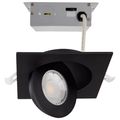 Product Image of 9 Watt CCT Selectable LED Direct Wire Downlight Gimbaled 4 Inch Square Remote Driver Black