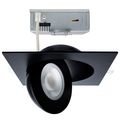 Product Image of 15 Watt CCT Selectable LED Direct Wire Downlight Gimbaled 6 Inch Square Remote Driver Black