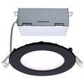 Product Image of 10 Watt LED Direct Wire Downlight Edge-lit 4" CCT Selectable 120 volt Dimmable Round Remote Driver Black Finish (Pack of 2)