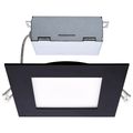 Product Image of 12 Watt LED Direct Wire Downlight Edge-lit 6" CCT Selectable 120 volt Dimmable Square Remote Driver Black Finish (Pack of 2)