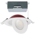 Product Image of 9 Watt LED Fire Rated 4 Inch Direct Wire Directional Downlight Round Shape White Finish CCT Selectable Dimmable 120 Volts (Pack of 2)