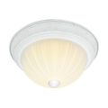 Product Image of 2 Light 11" Flush w/ Frosted Melon Glass Textured White Finish