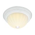 Product Image of 2 Light 13" Flush w/ Frosted Melon Glass Textured White Finish