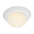 Product Image of 2 Light 11" Flush w/ Frosted Ribbed Textured White Finish