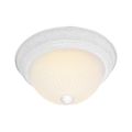 Product Image of 2 Light 13" Flush w/ Frosted Ribbed Textured White Finish