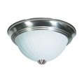 Product Image of 2 Light 11" Flush w/ Frosted Melon Glass Brushed Nickel Finish