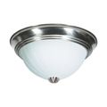 Product Image of 2 Light 13" Flush w/ Frosted Melon Glass Brushed Nickel Finish