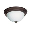 Product Image of 2 Light 11" Flush w/ Frosted Melon Glass Old Bronze Finish