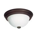 Product Image of 2 Light 13" Flush w/ Frosted Melon Glass Old Bronze Finish