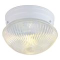 Product Image of 1 Light 8" Flush w/ Clear Ribbed Glass White Finish (Pack of 2)
