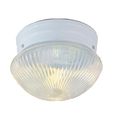 Product Image of 2 Light 10" Flush w/ Clear Ribbed Glass White Finish (Pack of 2)