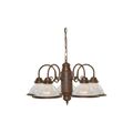 Product Image of 5 Light 22" Chandelier w/ Clear Ribbed Shades Old Bronze Finish