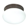 Product Image of 1 Light 8" Flush Mount Small White Mushroom Old Bronze Finish
