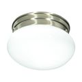 Product Image of 1 Light 8" Flush Mount Small White Mushroom Brushed Nickel Finish (Pack of 2)