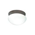 Product Image of 2 Light 10" Flush Mount Medium White Mushroom Old Bronze Finish (Pack of 2)