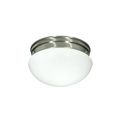 Product Image of 2 Light 10" Flush Mount Medium White Mushroom Brushed Nickel Finish (Pack of 2)