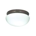 Product Image of 2 Light 12" Flush Mount Large White Mushroom Old Bronze Finish (Pack of 2)