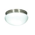 Product Image of 2 Light 12" Flush Mount Large White Mushroom Brushed Nickel Finish
