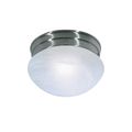Product Image of 1 Light 8" Flush Mount Small Alabaster Mushroom Brushed Nickel Finish (Pack of 2)