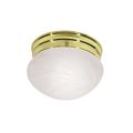 Product Image of 1 Light 8" Flush Mount Small Alabaster Mushroom Polished Brass Finish (Pack of 2)