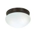 Product Image of 2 Light 10" Flush Mount Medium Alabaster Mushroom Old Bronze Finish (Pack of 2)