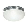 Product Image of 2 Light 12" Flush Mount Large Alabaster Mushroom Brushed Nickel Finish