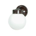 Product Image of 1 Light 6" Porch Wall w/ White Globe Old Bronze Finish (Pack of 3)