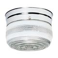Product Image of 1 Light 6" Flush Mount Small Crystal / White Drum Polished Chrome Finish