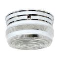Product Image of 2 Light 8" Flush Mount Medium Crystal / White Drum Polished Chrome Finish (Pack of 2)
