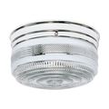 Product Image of 2 Light 10" Flush Mount Large Crystal / White Drum Polished Chrome Finish (Pack of 2)
