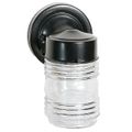Product Image of 1 Light 6" Porch Wall Mason Jar w/Clear Glass Black Finish (Pack of 2)