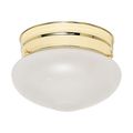 Product Image of 1 Light 6" Flush Mount Small Frosted Grape Mushroom Polished Brass Finish (Pack of 3)