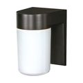 Product Image of 1 Light 8" Utility Wall Mount w/ White Glass Cylinder Black Finish