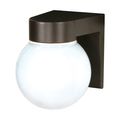 Product Image of 1 Light 8" Utility Wall Mount w/ White Glass Globe Bronzotic Finish