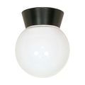 Product Image of 1 Light 8" Utility Ceiling Mount w/ White Glass Globe Bronzotic Finish