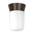 Product Image of 1 Light 8" Utility Ceiling Mount w/ White Glass Cylinder Bronzotic Finish