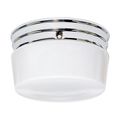Product Image of 2 Light 8" Flush Mount Medium White Drum Polished Chrome Finish (Pack of 2)