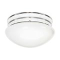 Product Image of 2 Light 10" Flush Mount Medium White Mushroom Polished Chrome Finish (Pack of 2)