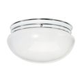 Product Image of 2 Light 12" Flush Mount Large White Mushroom Polished Chrome Finish