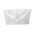 Product Image of 2 Light 12" Ceiling Fixture Square Floral / w/ Pull Chain White Finish